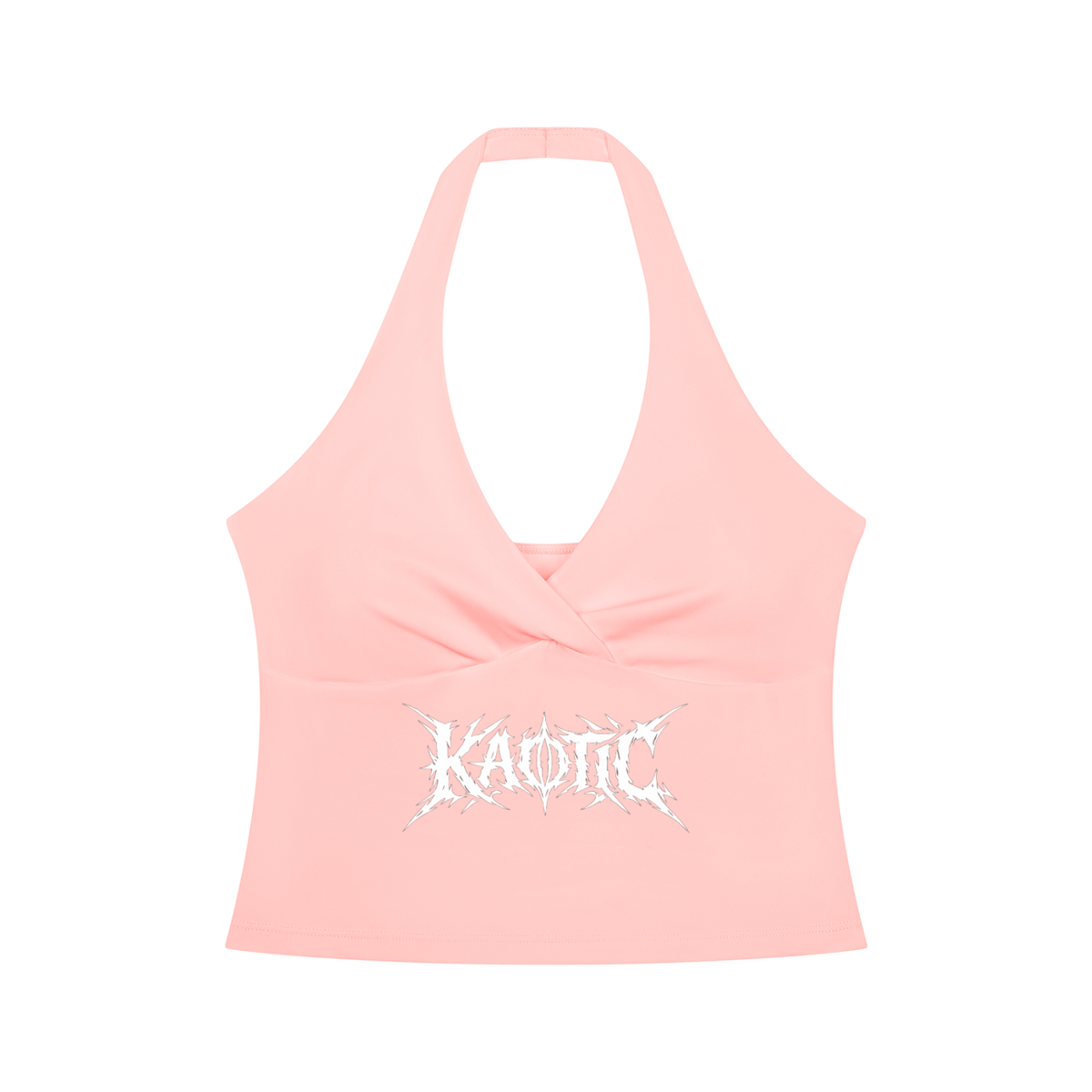Kaotic Women’s Ruched Halter Yoga Tank Top