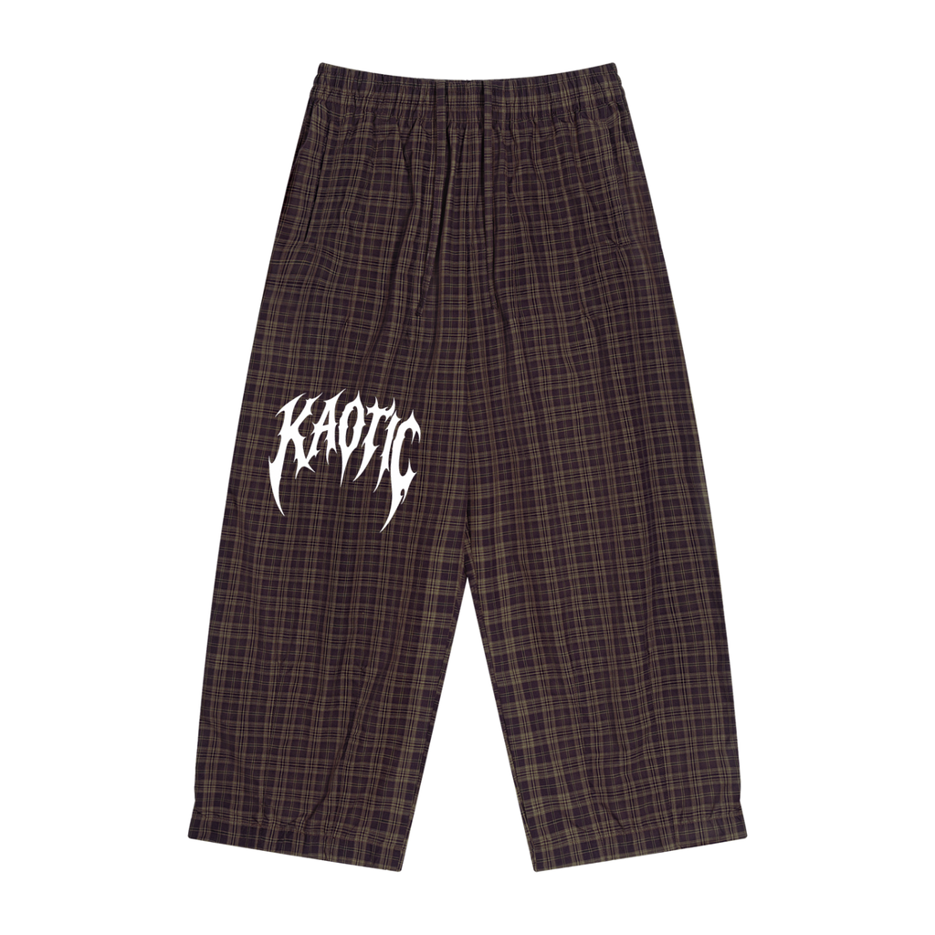 Kaotic Plaid Wide Leg Pants