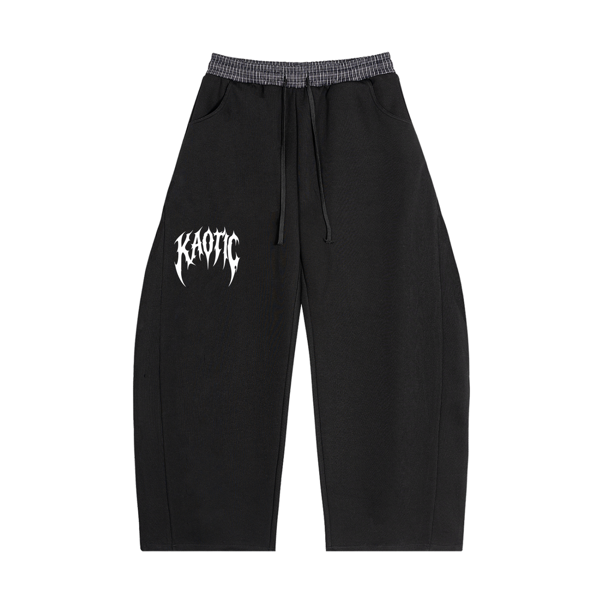 KAOTIC HEAVY SWEATPANTS WITH PLAID WAISTBAND